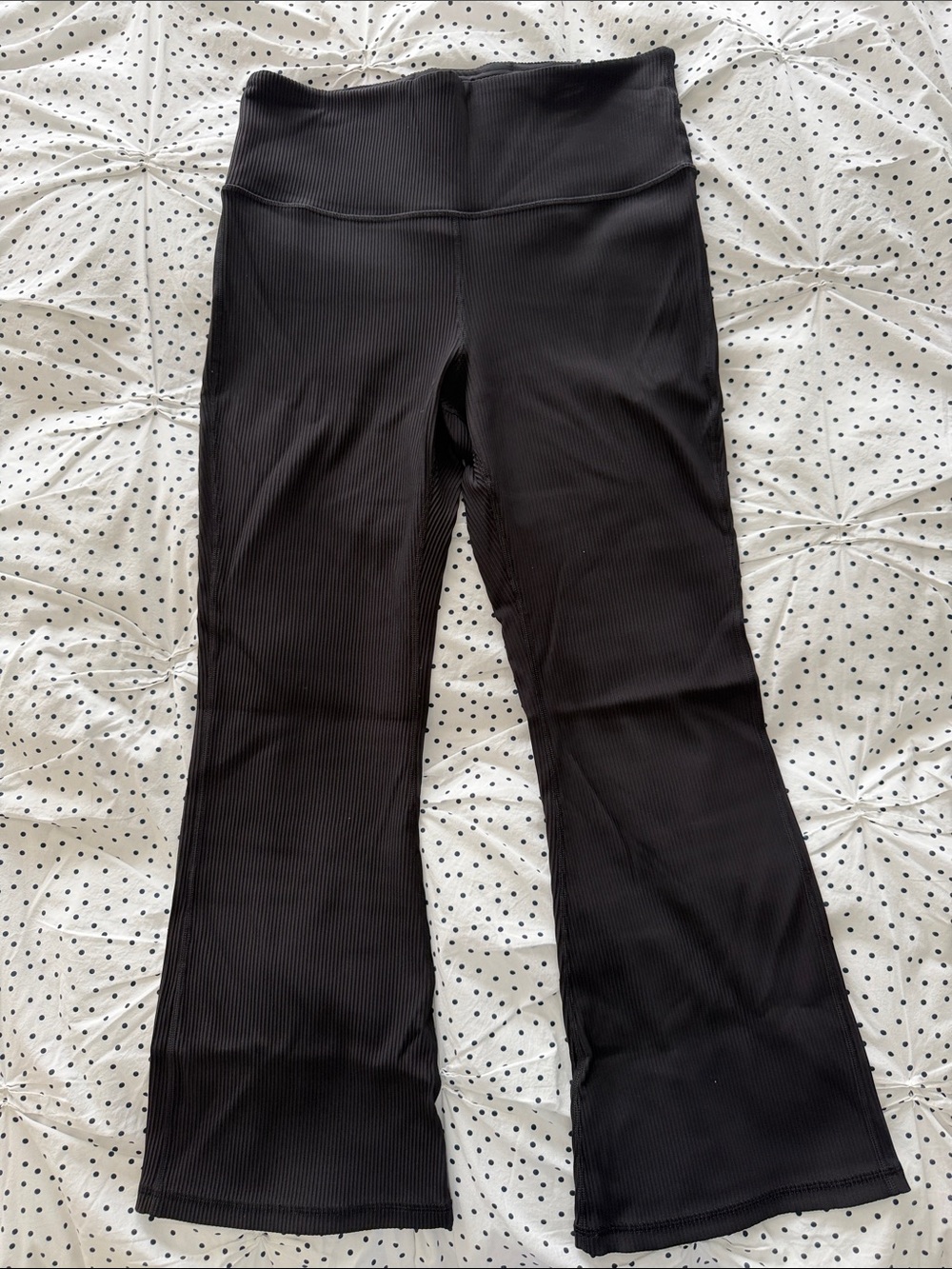 Athleta Black Ribbed Flare Pants